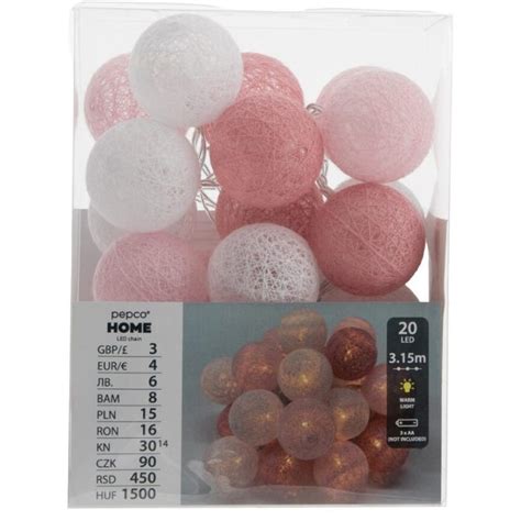 cotton balls lampki pepco.